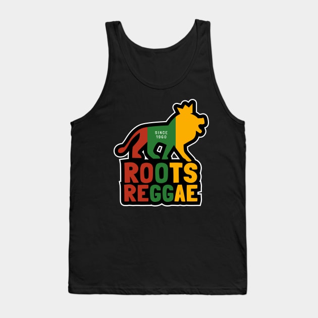 Roots Reggae Since 1960, Jamaican Conquering Lion Tank Top by emmjott